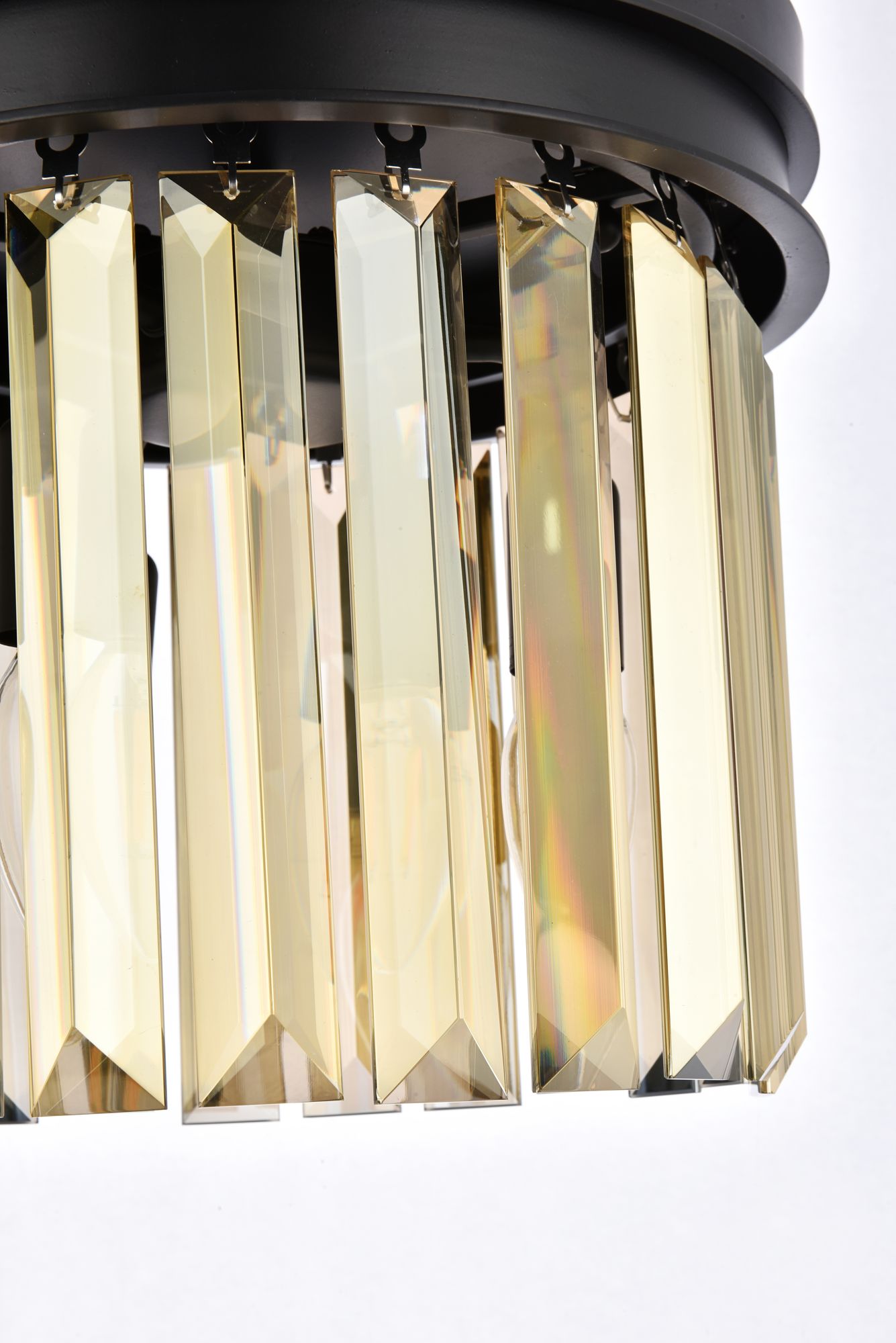 Image 7 Sydney 3 Lt Matte Black Flush Mount Golden Teak more views