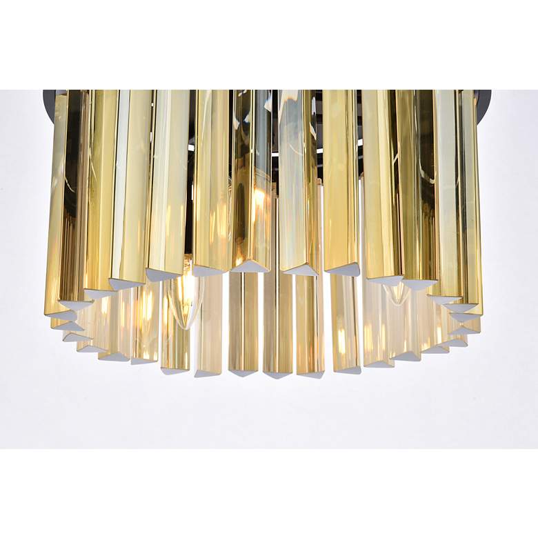 Image 5 Sydney 3 Lt Matte Black Flush Mount Golden Teak more views
