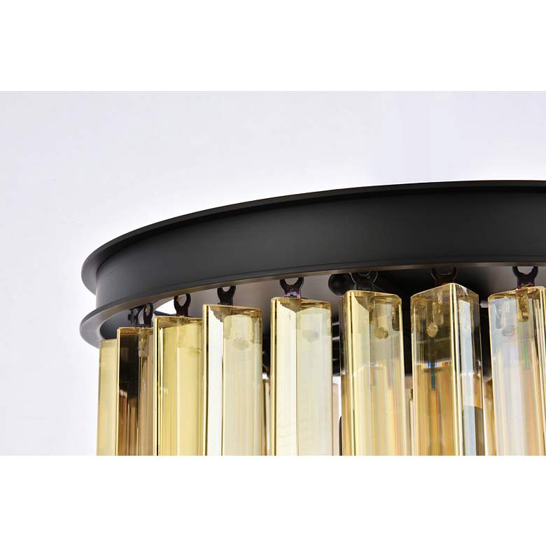 Image 6 Sydney 3 Lt Matte Black Flush Mount Golden Teak more views