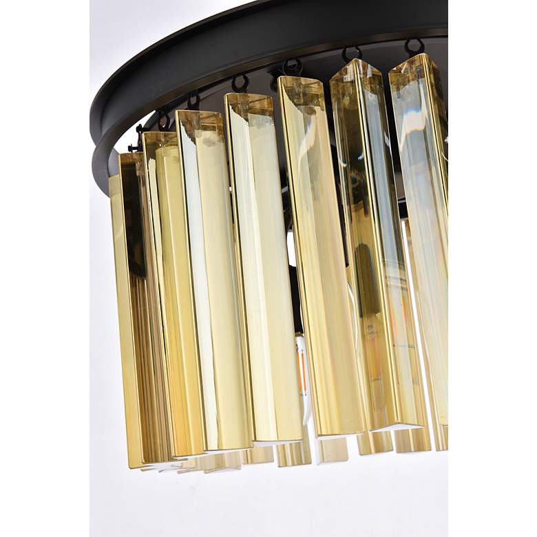 Image 7 Sydney 3 Lt Matte Black Flush Mount Golden Teak more views
