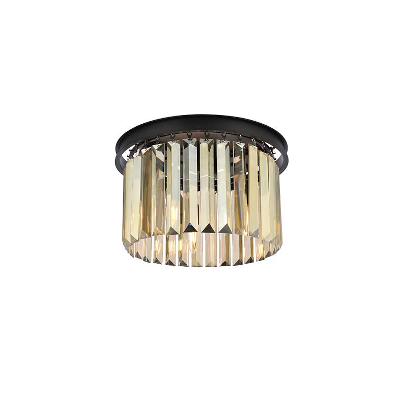 Image 4 Sydney 3 Lt Matte Black Flush Mount Golden Teak more views