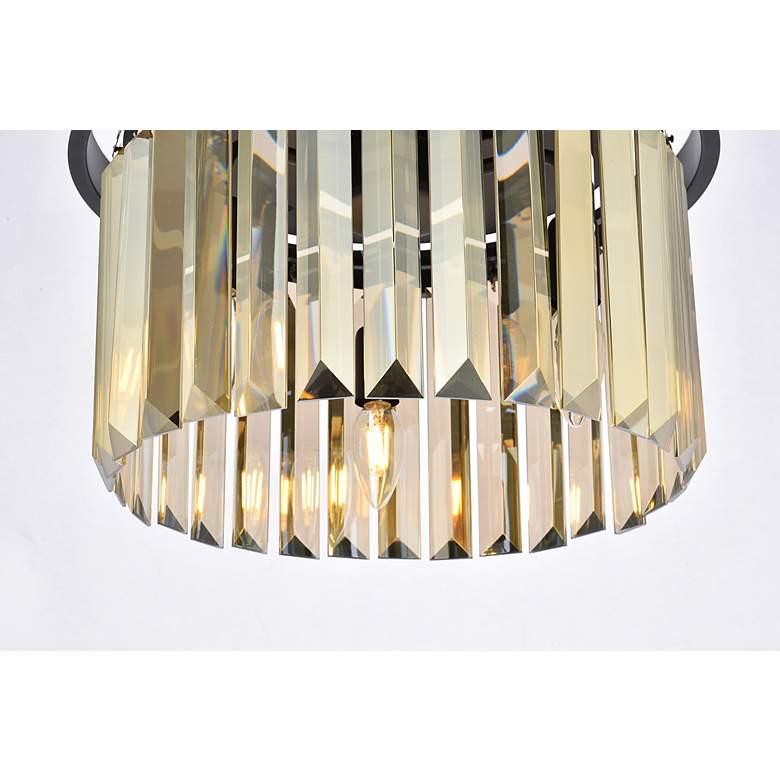 Image 5 Sydney 3 Lt Matte Black Flush Mount Golden Teak more views