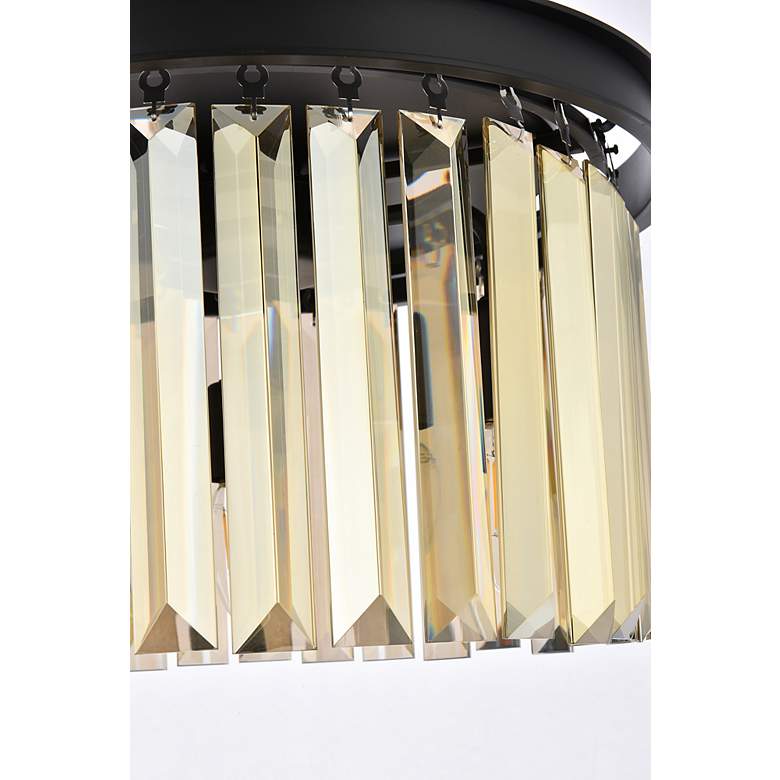 Image 7 Sydney 3 Lt Matte Black Flush Mount Golden Teak more views
