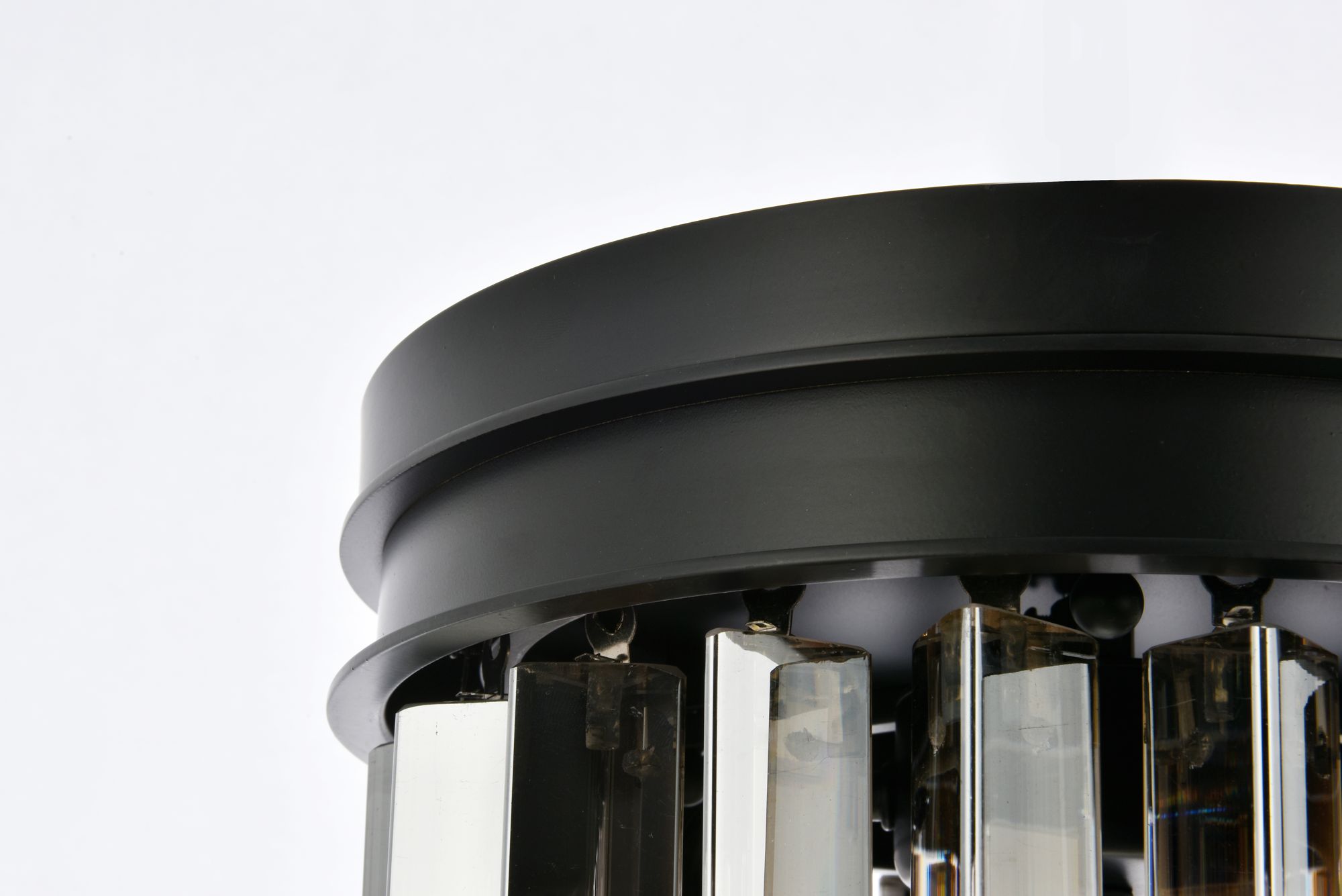 Image 6 Sydney 3 Lt Matte Black Flush Mount Silver Shade (Grey) more views