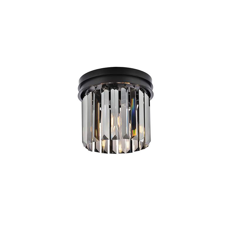 Image 4 Sydney 3 Lt Matte Black Flush Mount Silver Shade (Grey) more views