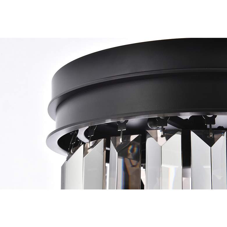 Image 6 Sydney 3 Lt Matte Black Flush Mount Silver Shade (Grey) more views