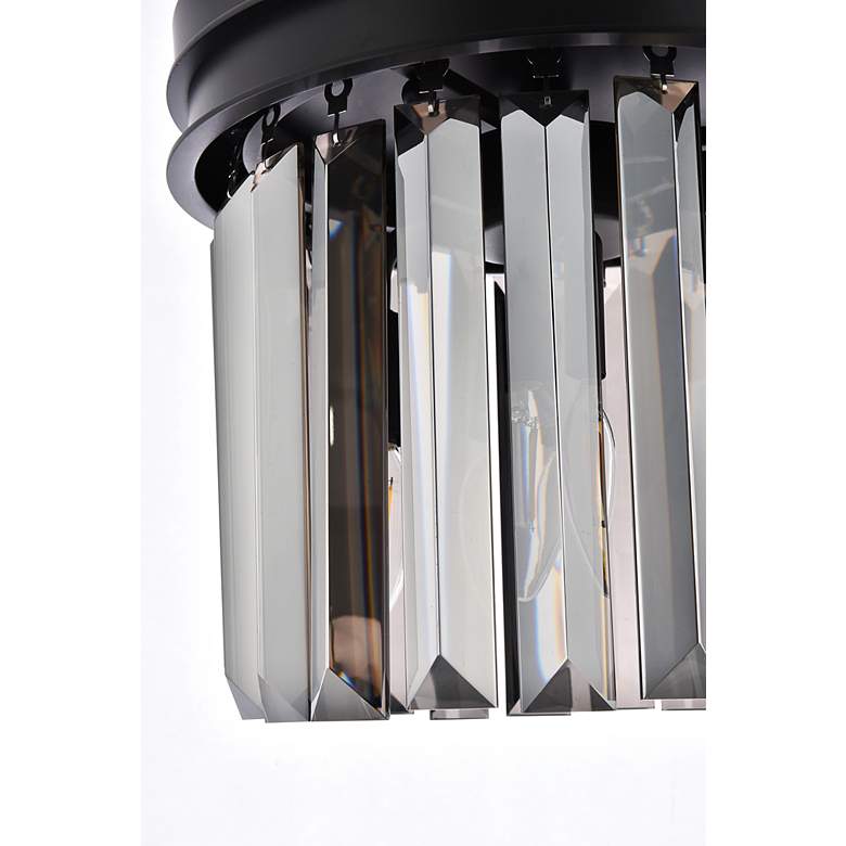 Image 7 Sydney 3 Lt Matte Black Flush Mount Silver Shade (Grey) more views
