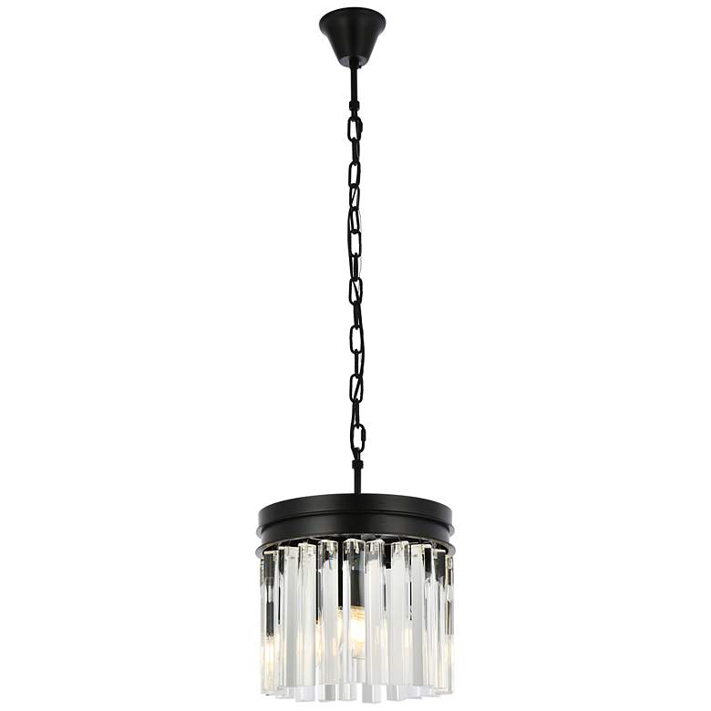 Image 2 Sydney 3 Lt Matte Black Pendant Clear