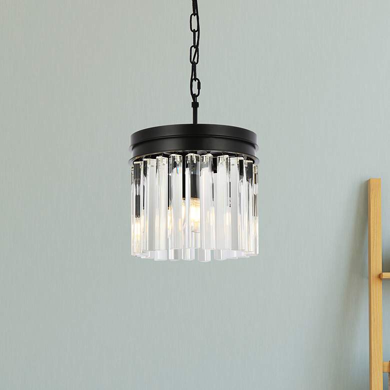 Image 1 Sydney 3 Lt Matte Black Pendant Clear