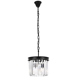 Sydney 3 Lt Matte Black Pendant Clear