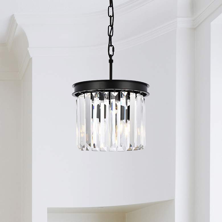 Image 1 Sydney 3 Lt Matte Black Pendant Clear