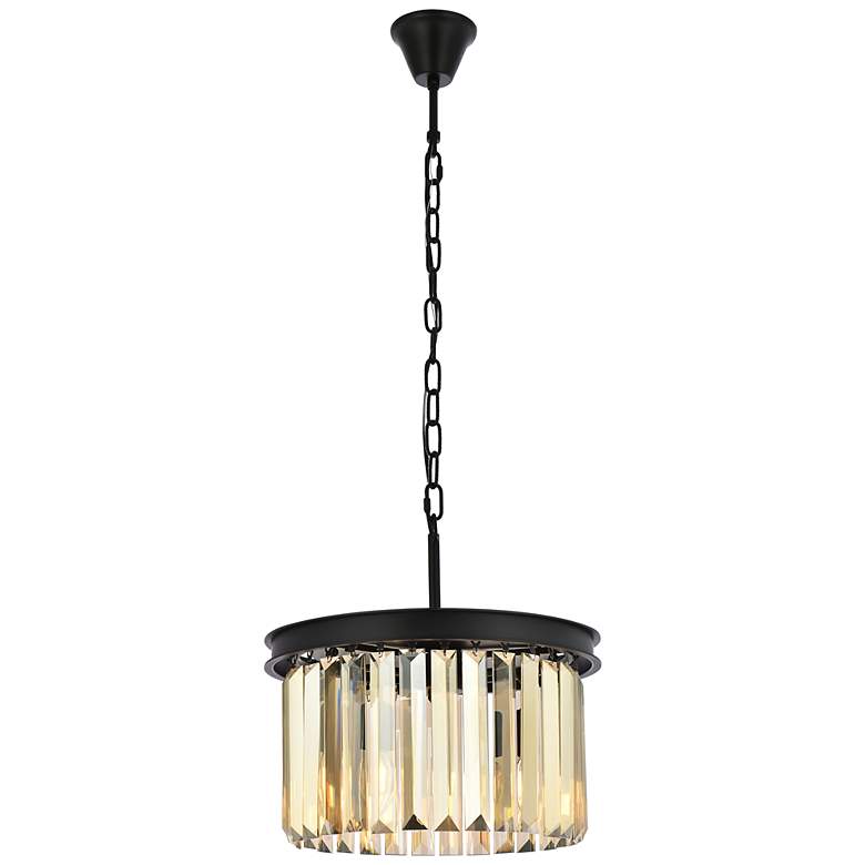 Image 2 Sydney 3 Lt Matte Black Pendant Golden Teak