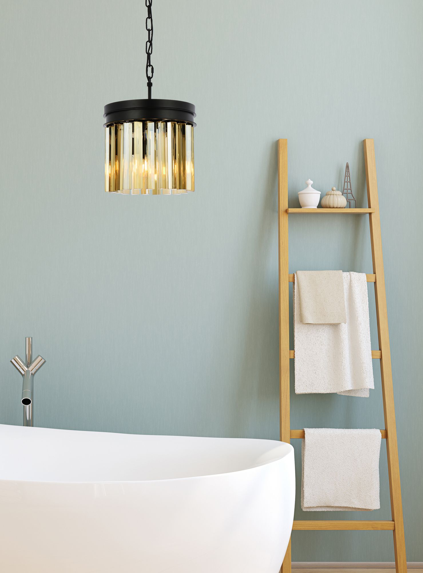 Image 3 Sydney 3 Lt Matte Black Pendant Golden Teak more views