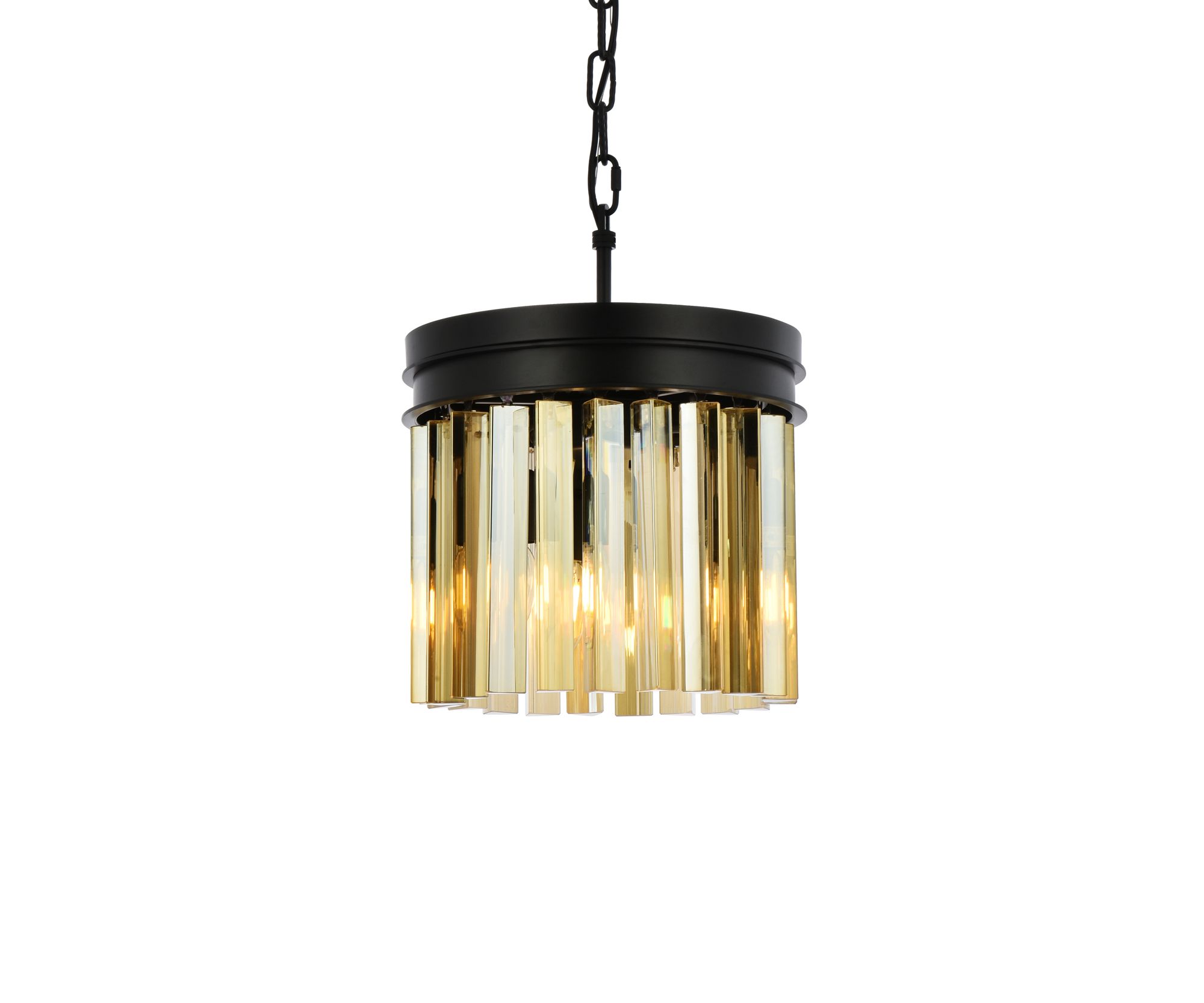 Image 4 Sydney 3 Lt Matte Black Pendant Golden Teak more views
