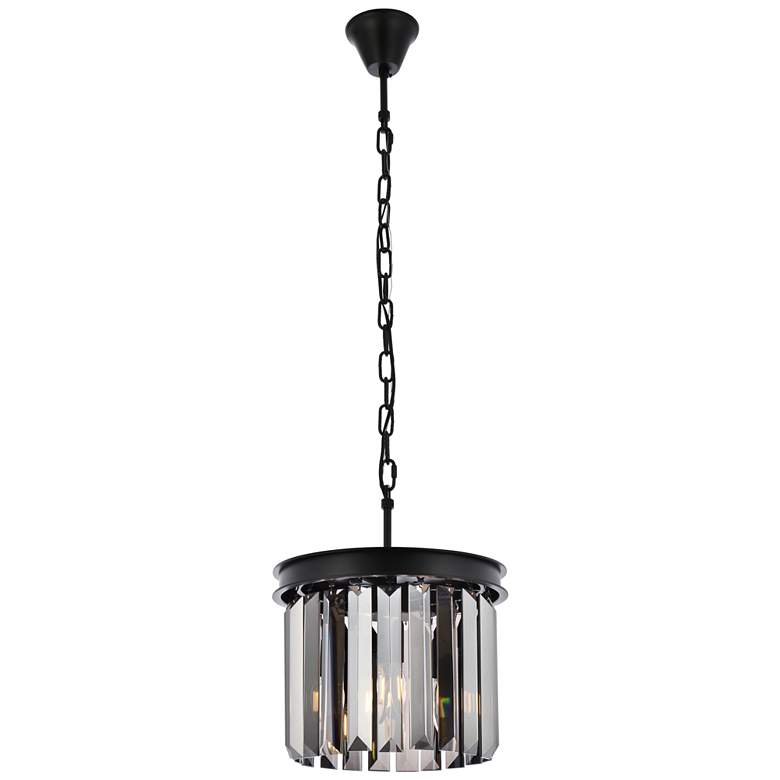 Image 2 Sydney 3 Lt Matte Black Pendant Silver Shade (Grey)