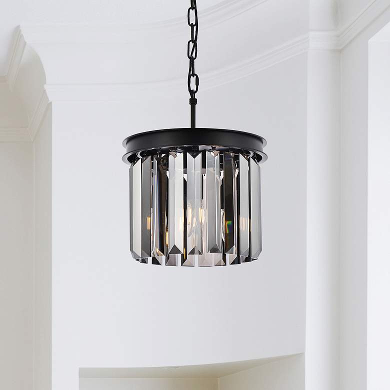 Image 1 Sydney 3 Lt Matte Black Pendant Silver Shade (Grey)
