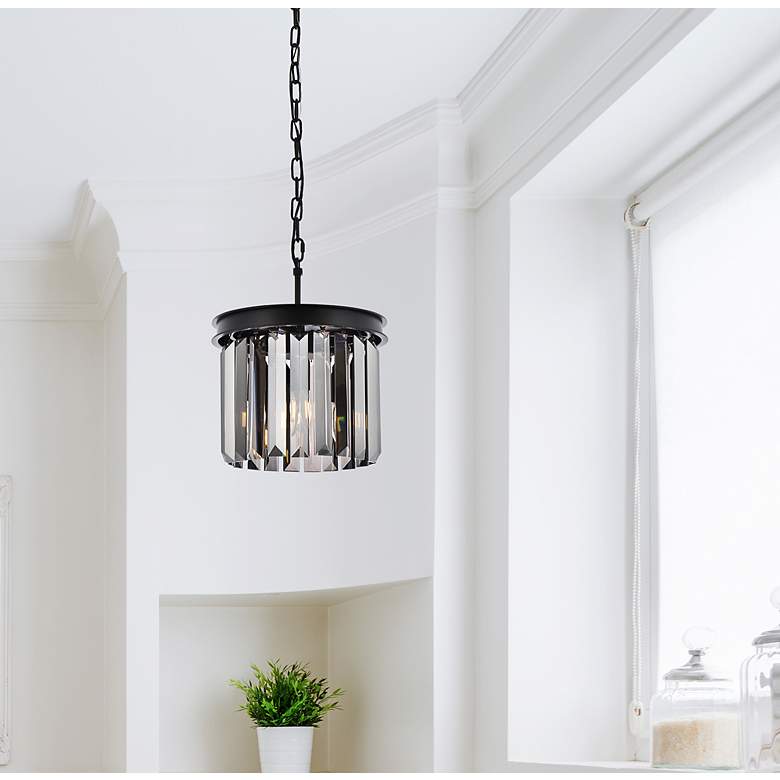 Image 3 Sydney 3 Lt Matte Black Pendant Silver Shade (Grey) more views