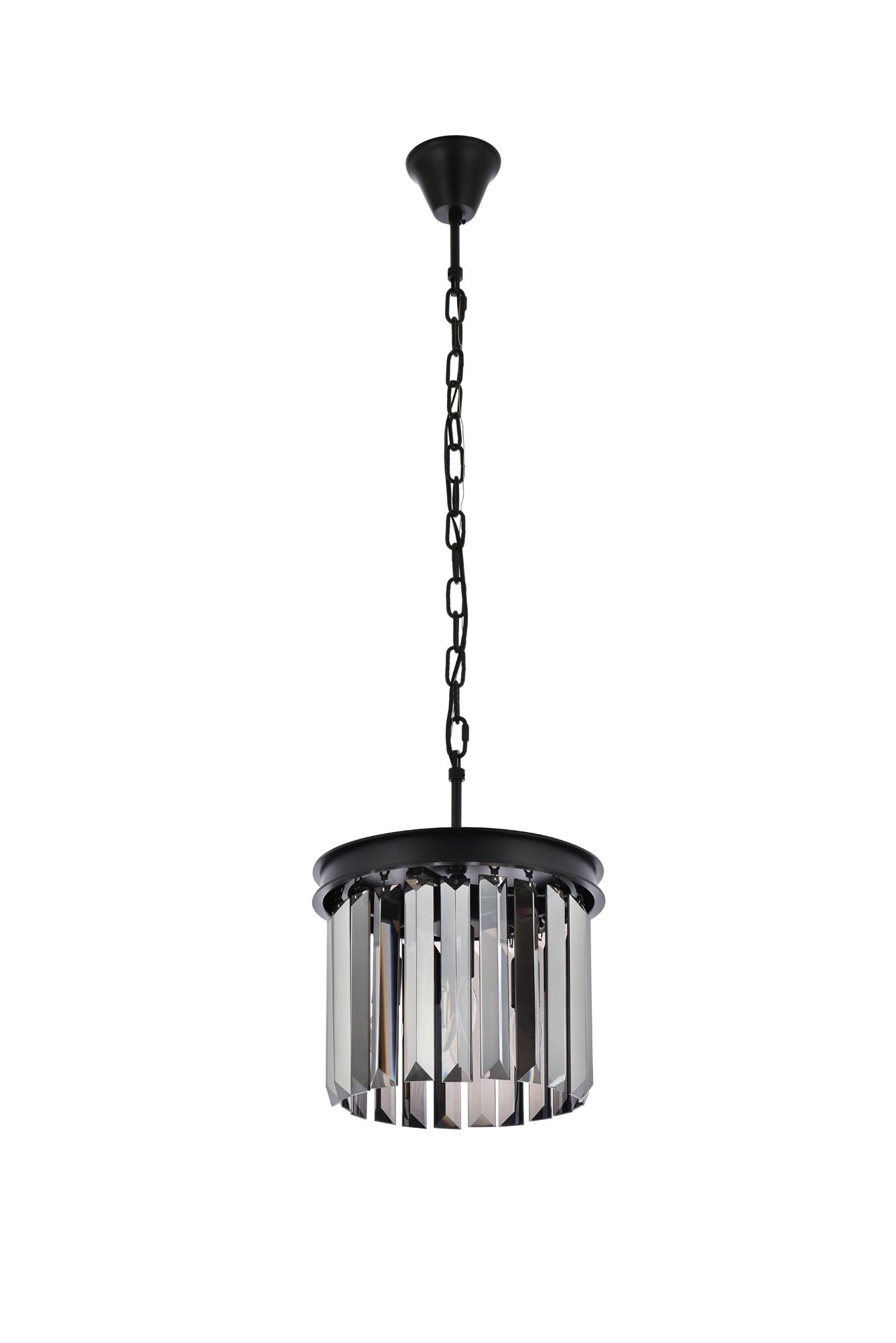 Sydney 3 Lt Matte Black Pendant Silver Shade (Grey)