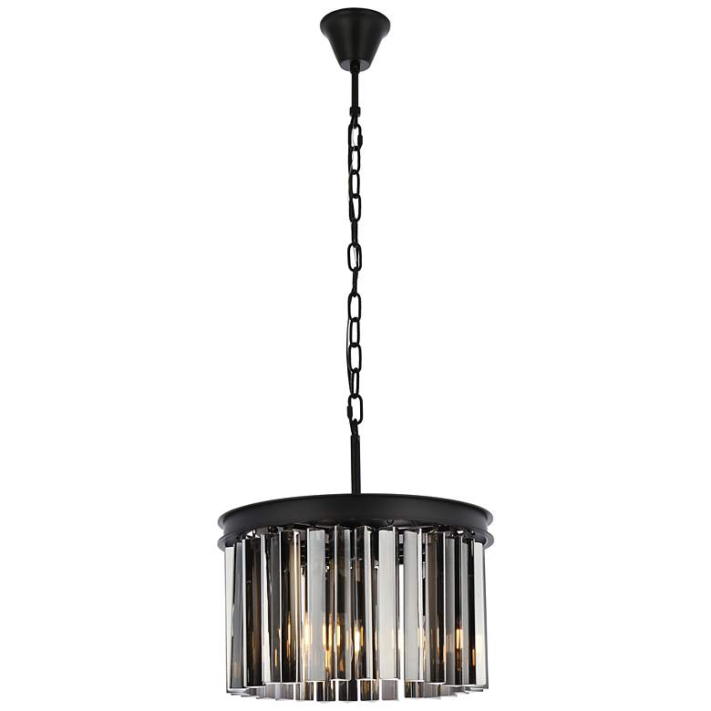 Image 2 Sydney 3 Lt Matte Black Pendant Silver Shade (Grey)