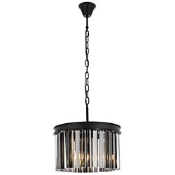 Sydney 3 Lt Matte Black Pendant Silver Shade (Grey)