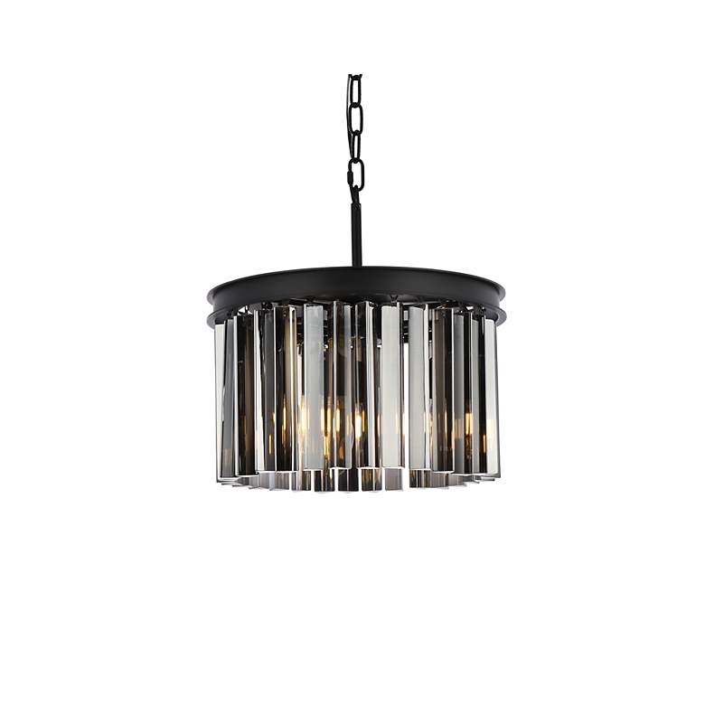 Image 3 Sydney 3 Lt Matte Black Pendant Silver Shade (Grey) more views