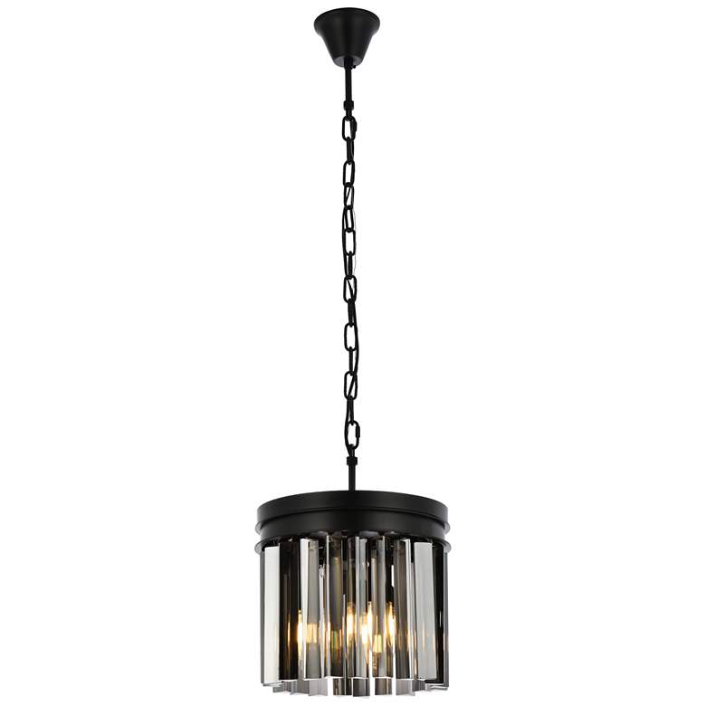 Image 1 Sydney 3 Lt Matte Black Pendant Silver Shade (Grey)