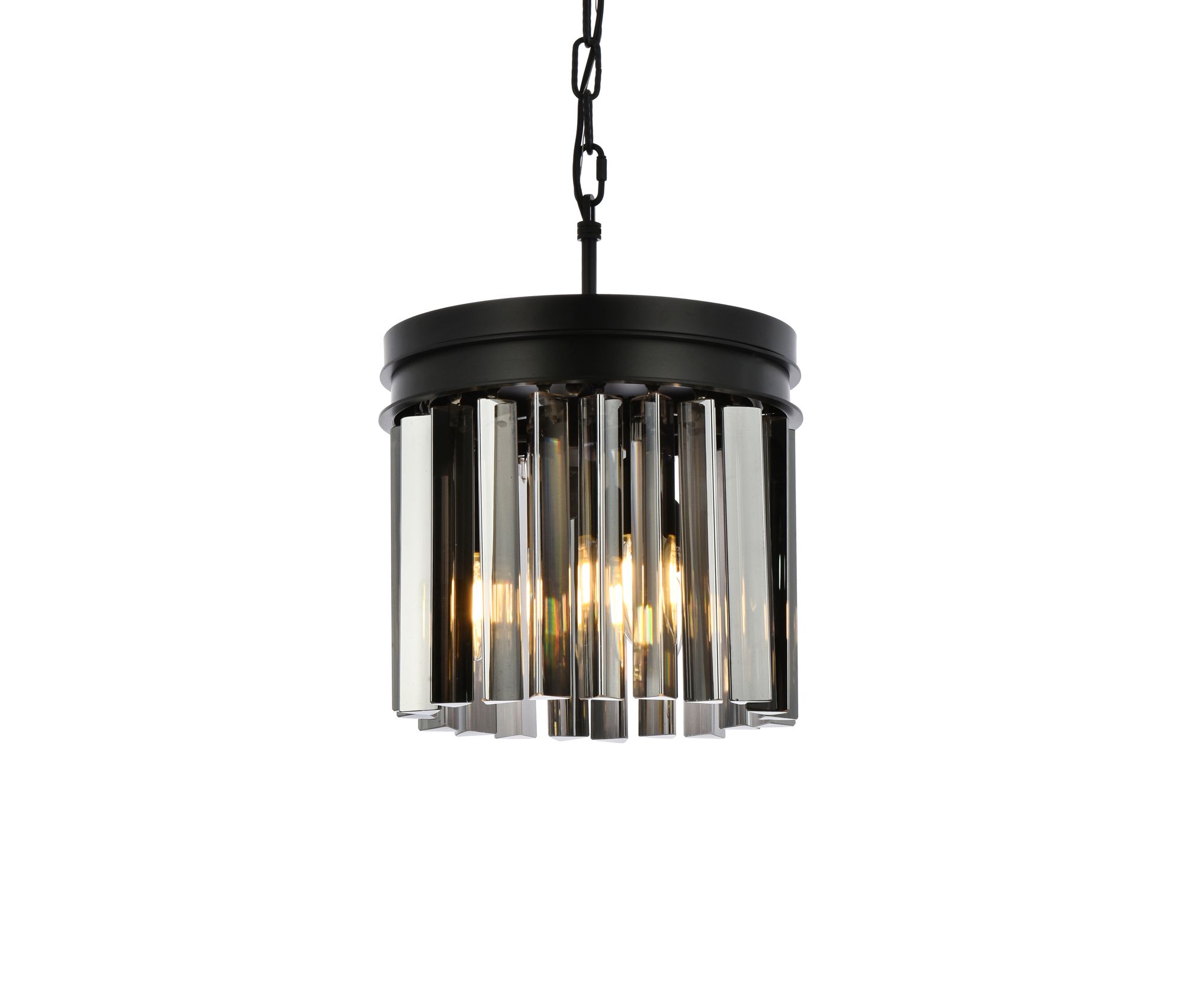 Image 4 Sydney 3 Lt Matte Black Pendant Silver Shade (Grey) more views