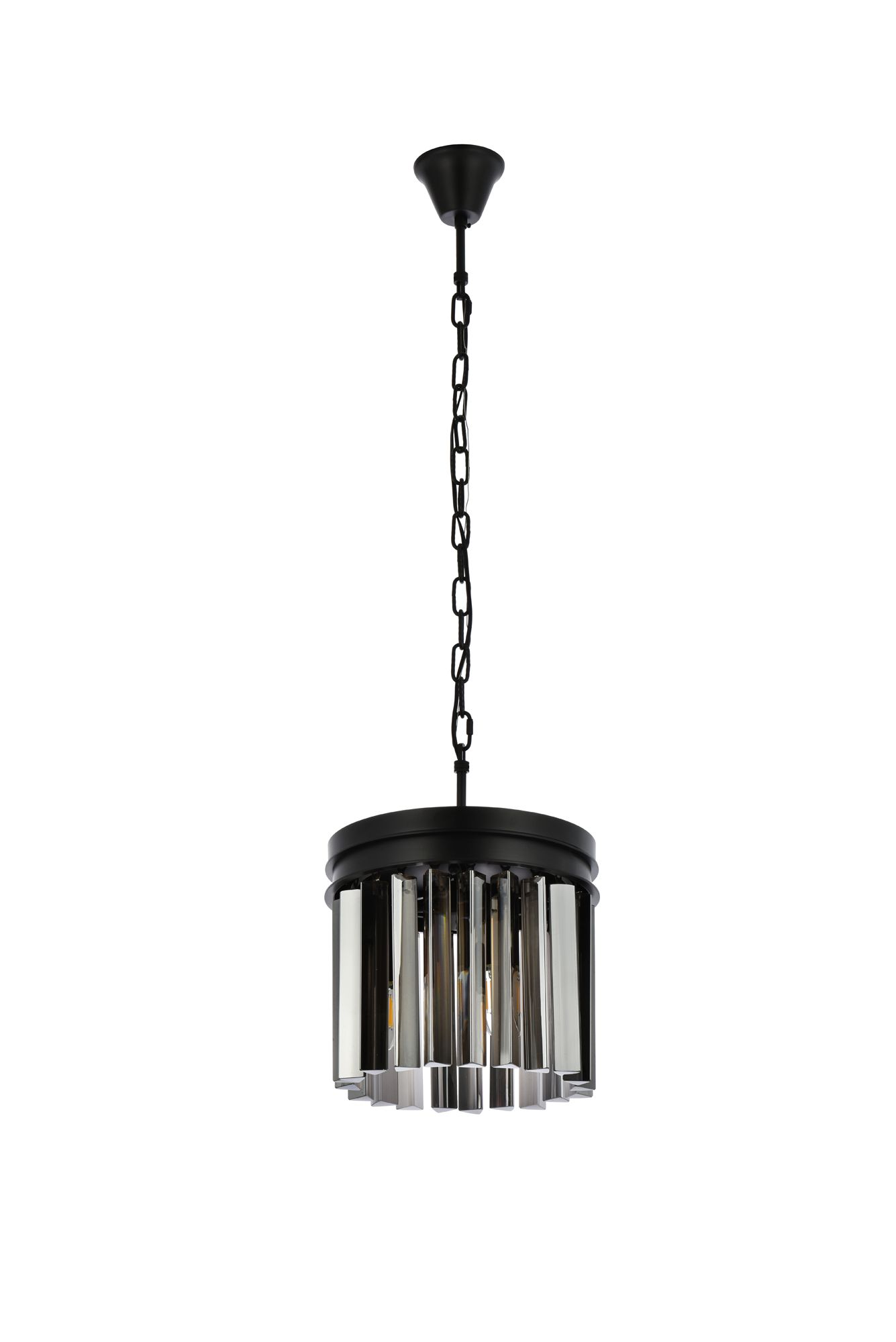 Sydney 3 Lt Matte Black Pendant Silver Shade (Grey)