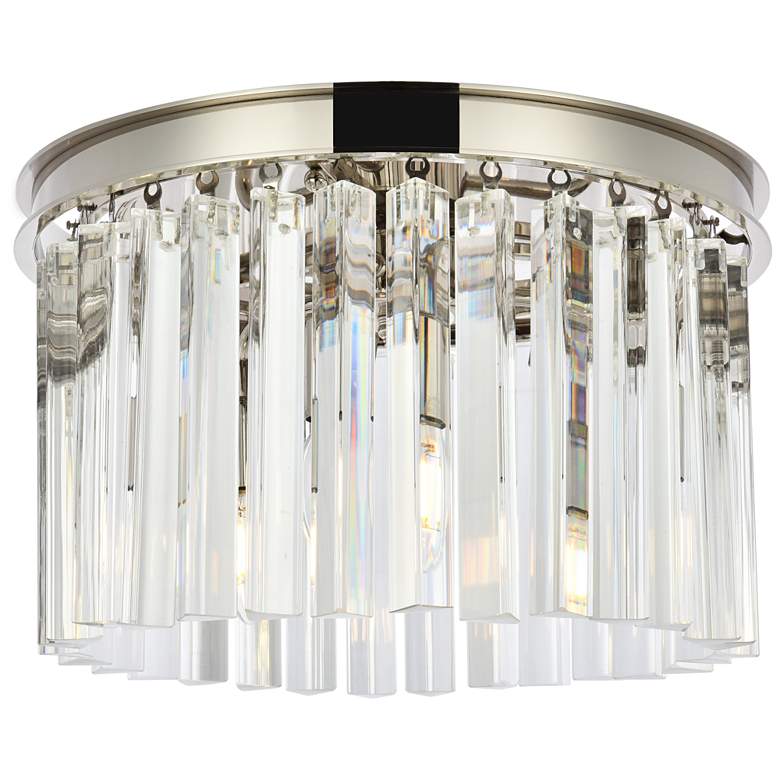 Image 1 Sydney 3 Lt Polished Nickel Flush Mount Clear