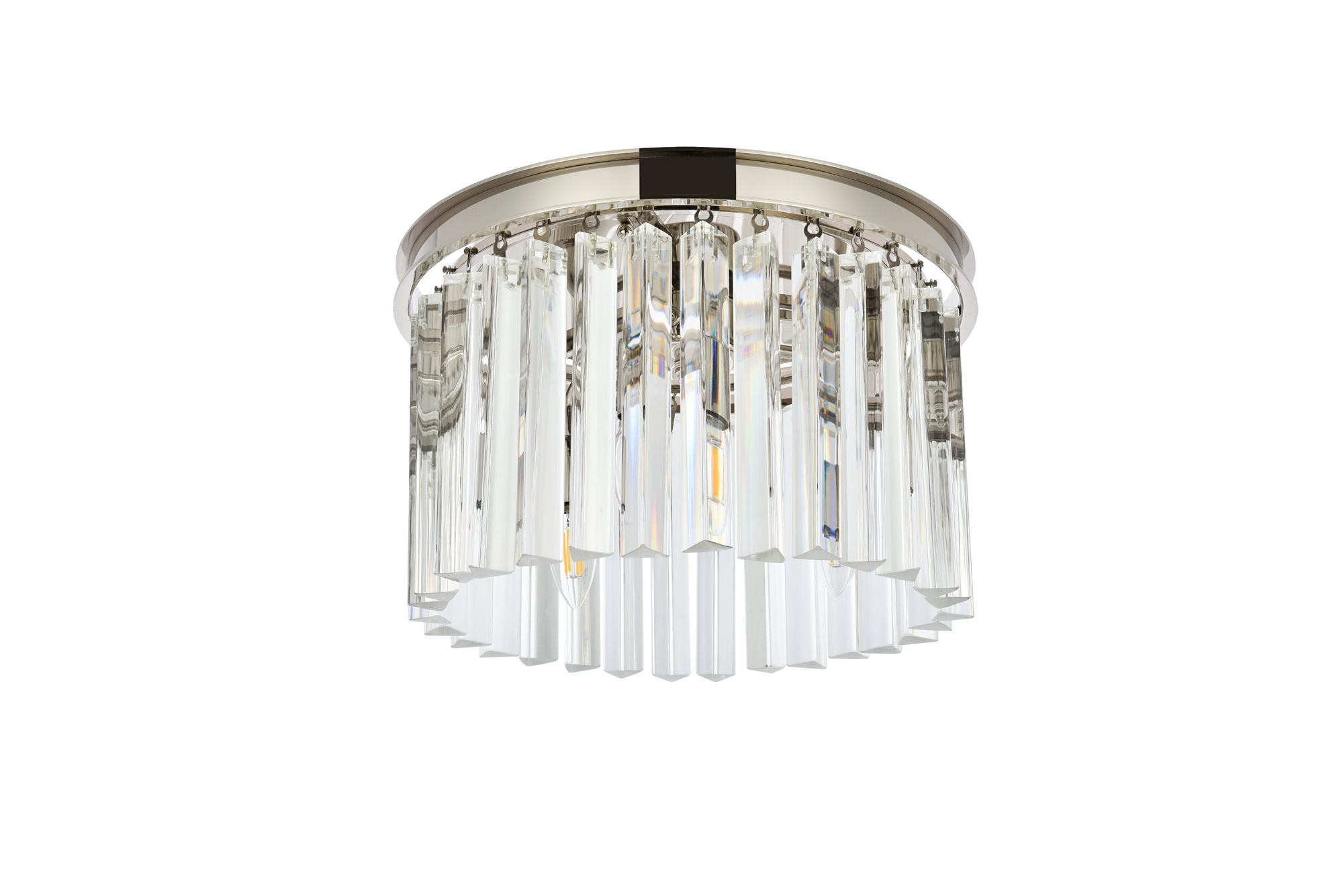 Sydney 3 Lt Polished Nickel Flush Mount Clear