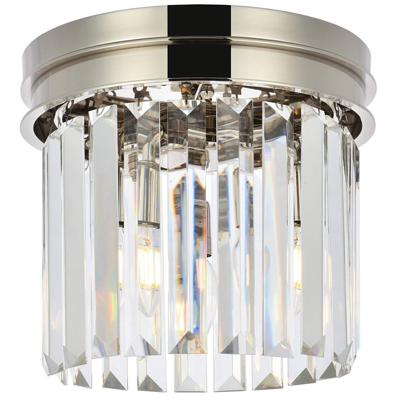 Image 1 Sydney 3 Lt Polished Nickel Flush Mount Clear