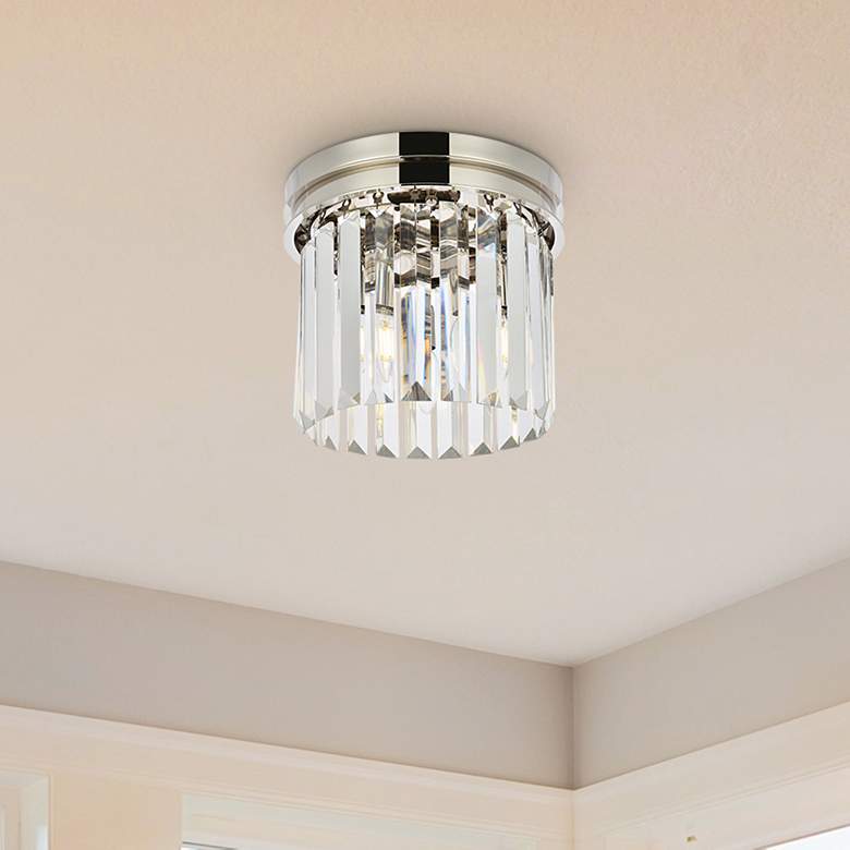 Image 1 Sydney 3 Lt Polished Nickel Flush Mount Clear