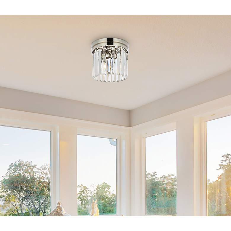 Image 3 Sydney 3 Lt Polished Nickel Flush Mount Clear more views