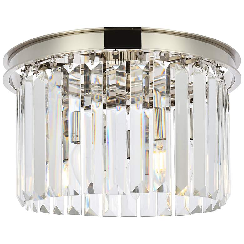 Image 3 Sydney 3 Lt Polished Nickel Flush Mount Clear