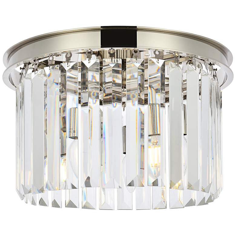 Image 1 Sydney 3 Lt Polished Nickel Flush Mount Clear