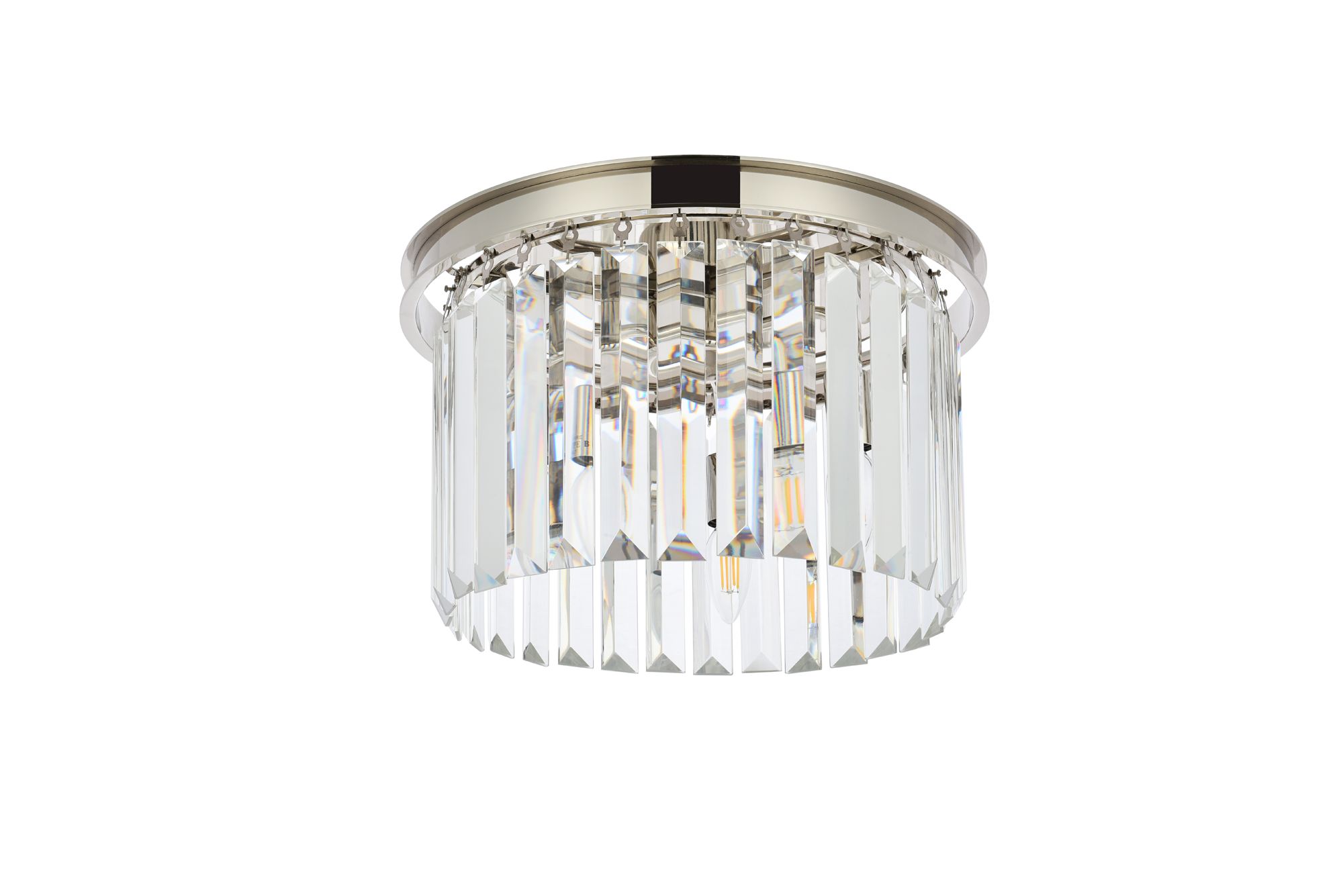 Sydney 3 Lt Polished Nickel Flush Mount Clear in scene