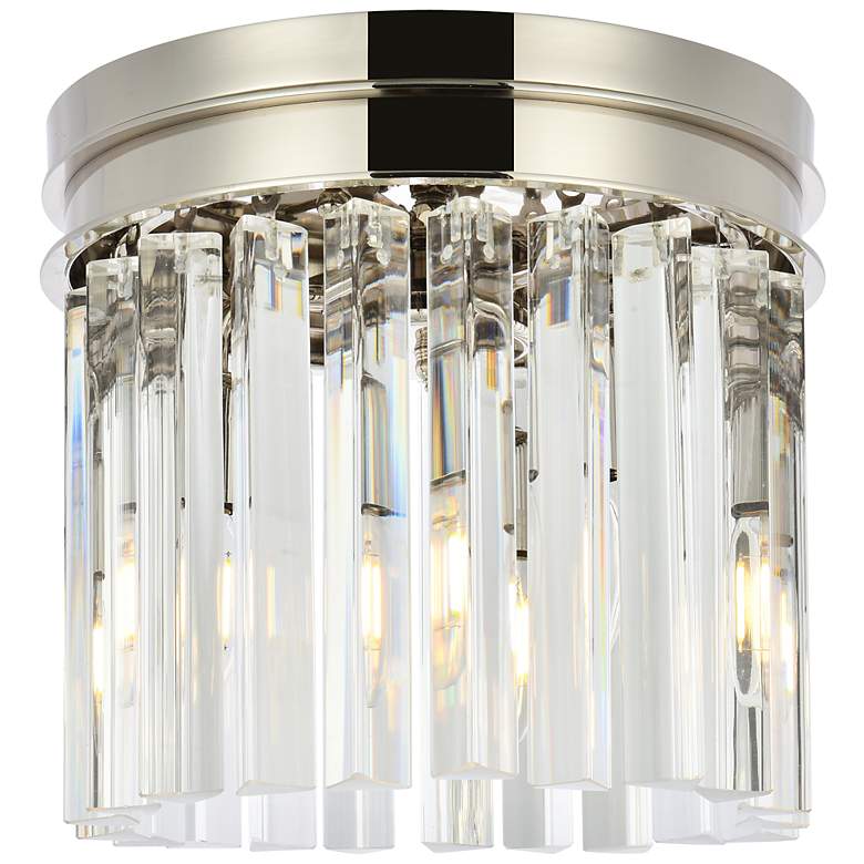 Image 2 Sydney 3 Lt Polished Nickel Flush Mount Clear