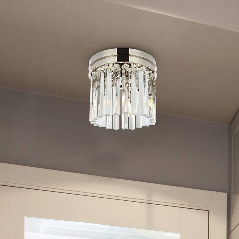 Image 1 Sydney 3 Lt Polished Nickel Flush Mount Clear