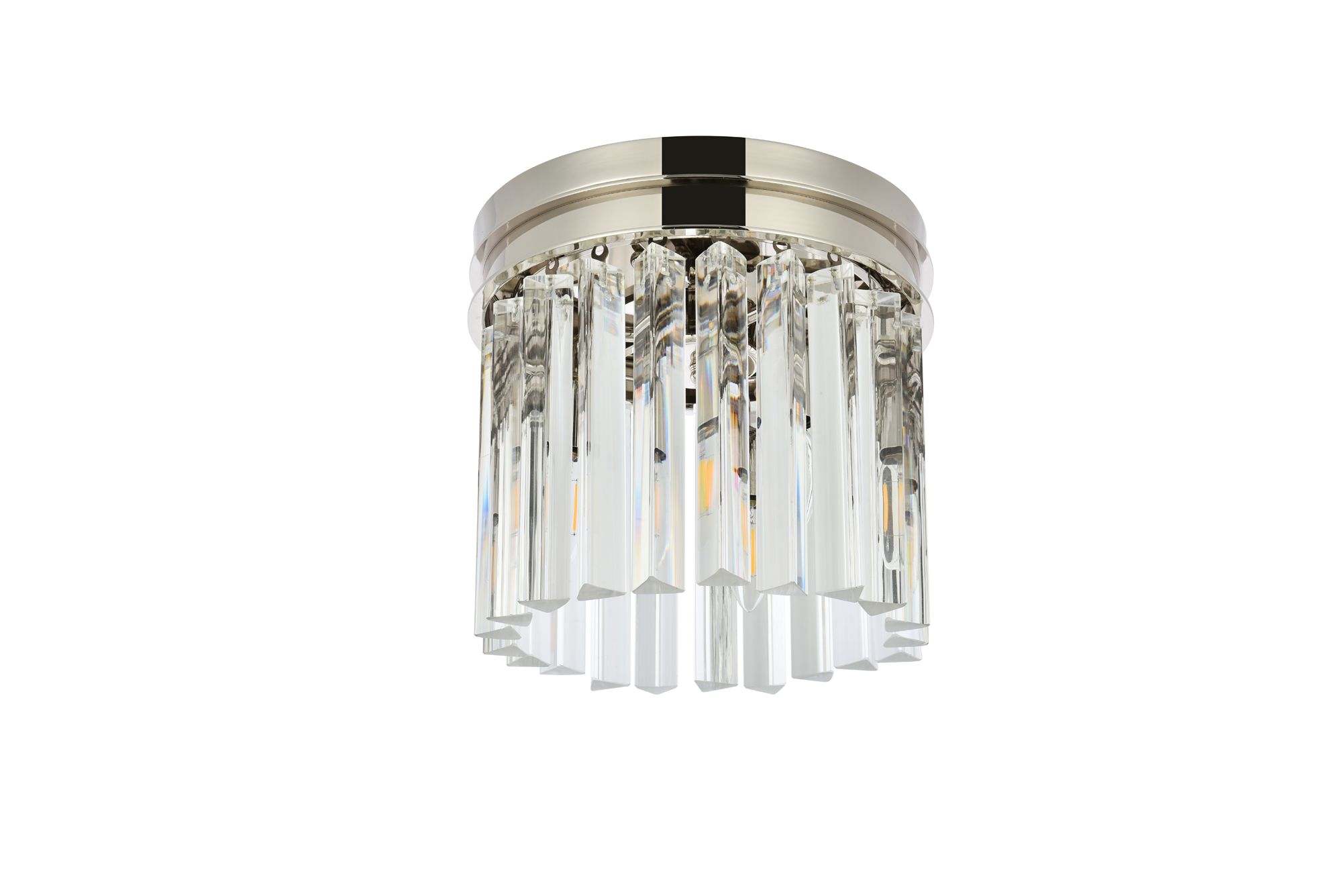 Sydney 3 Lt Polished Nickel Flush Mount Clear