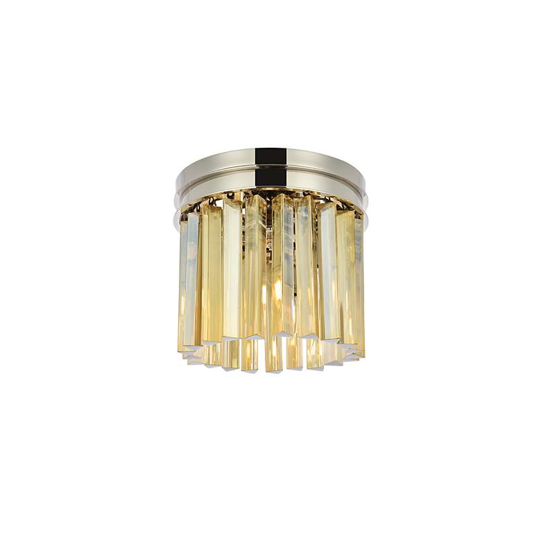 Image 4 Sydney 3 Lt Polished Nickel Flush Mount Golden Teak more views