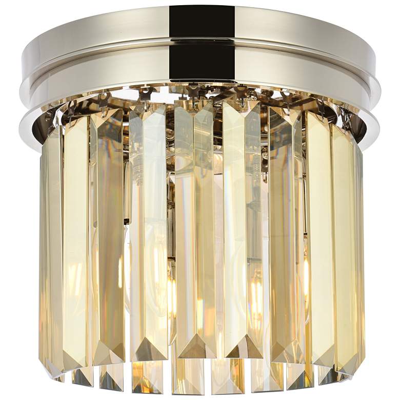 Image 1 Sydney 3 Lt Polished Nickel Flush Mount Golden Teak