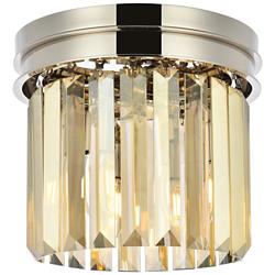 Sydney 3 Lt Polished Nickel Flush Mount Golden Teak