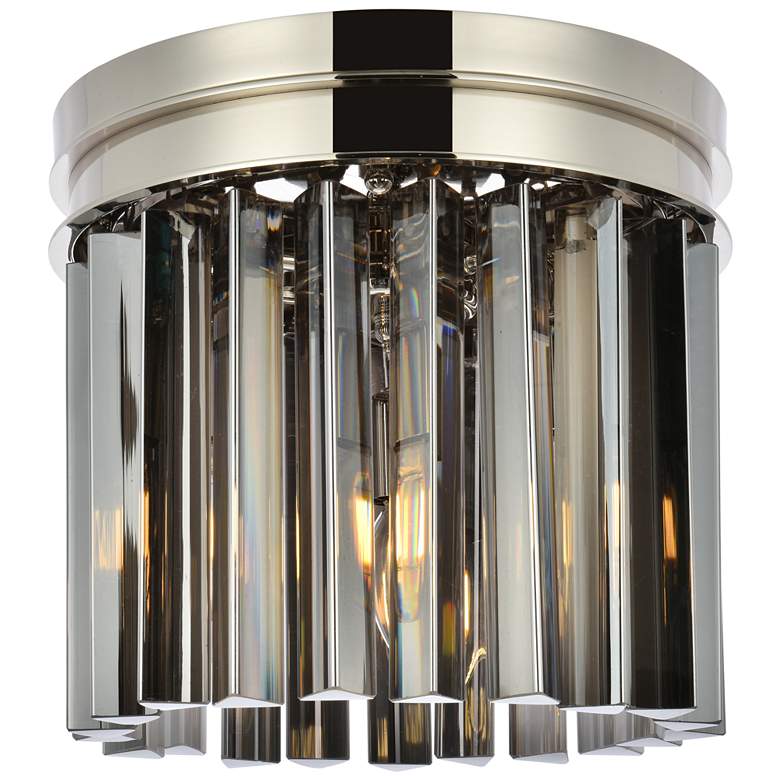 Image 1 Sydney 3 Lt Polished Nickel Flush Mount Silver Shade (Grey)