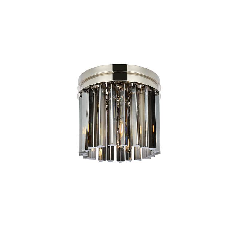 Image 4 Sydney 3 Lt Polished Nickel Flush Mount Silver Shade (Grey) more views