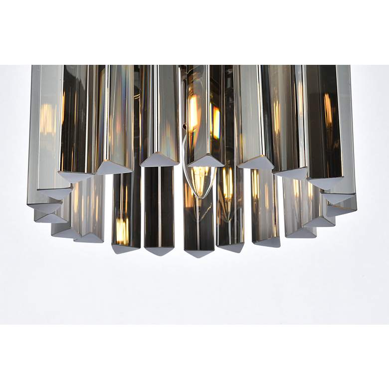 Image 5 Sydney 3 Lt Polished Nickel Flush Mount Silver Shade (Grey) more views