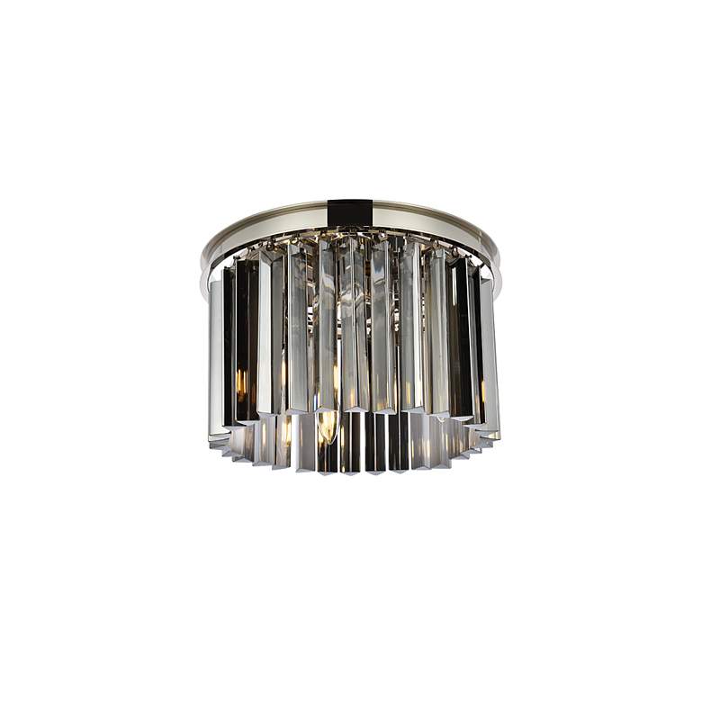 Image 4 Sydney 3 Lt Polished Nickel Flush Mount Silver Shade (Grey) more views