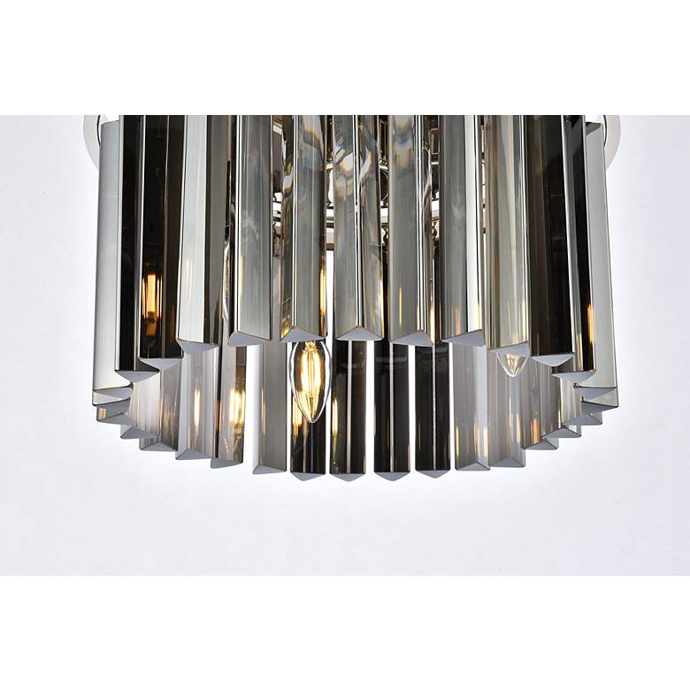 Image 5 Sydney 3 Lt Polished Nickel Flush Mount Silver Shade (Grey) more views