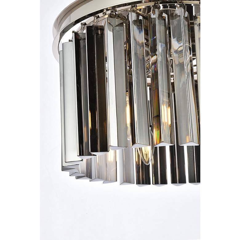 Image 6 Sydney 3 Lt Polished Nickel Flush Mount Silver Shade (Grey) more views