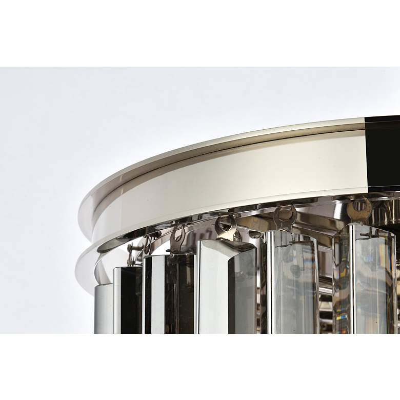 Image 7 Sydney 3 Lt Polished Nickel Flush Mount Silver Shade (Grey) more views