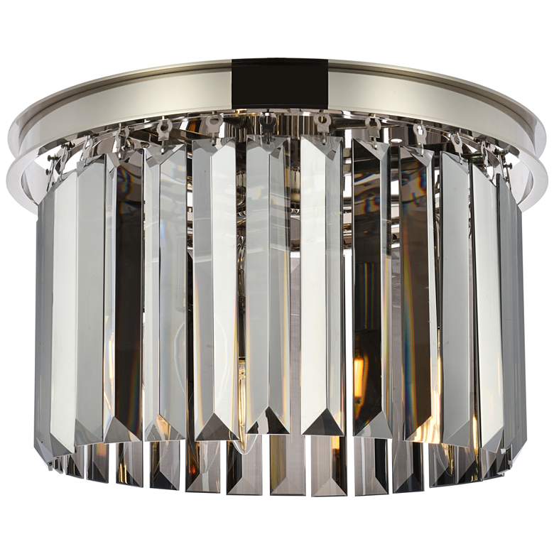 Image 1 Sydney 3 Lt Polished Nickel Flush Mount Silver Shade (Grey)